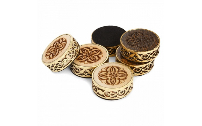 Набор резных фишек для нард с бронзой Haleyan Набор резных фишек для нард с бронзой Haleyan